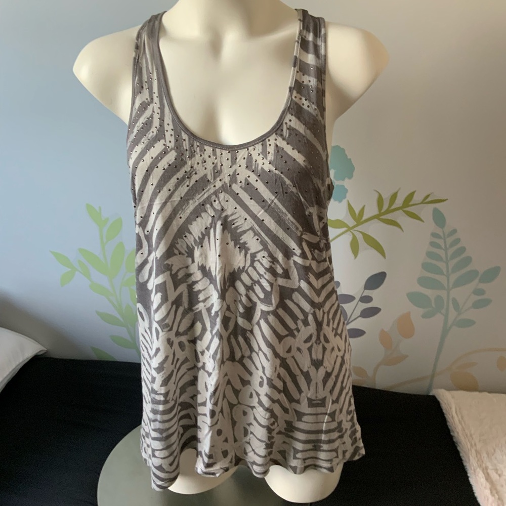 4/$20 Jessica Simpson Grey Racer Back tank with detail